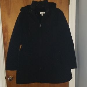 18/20 Black Quilted Jacket with detachable Hood